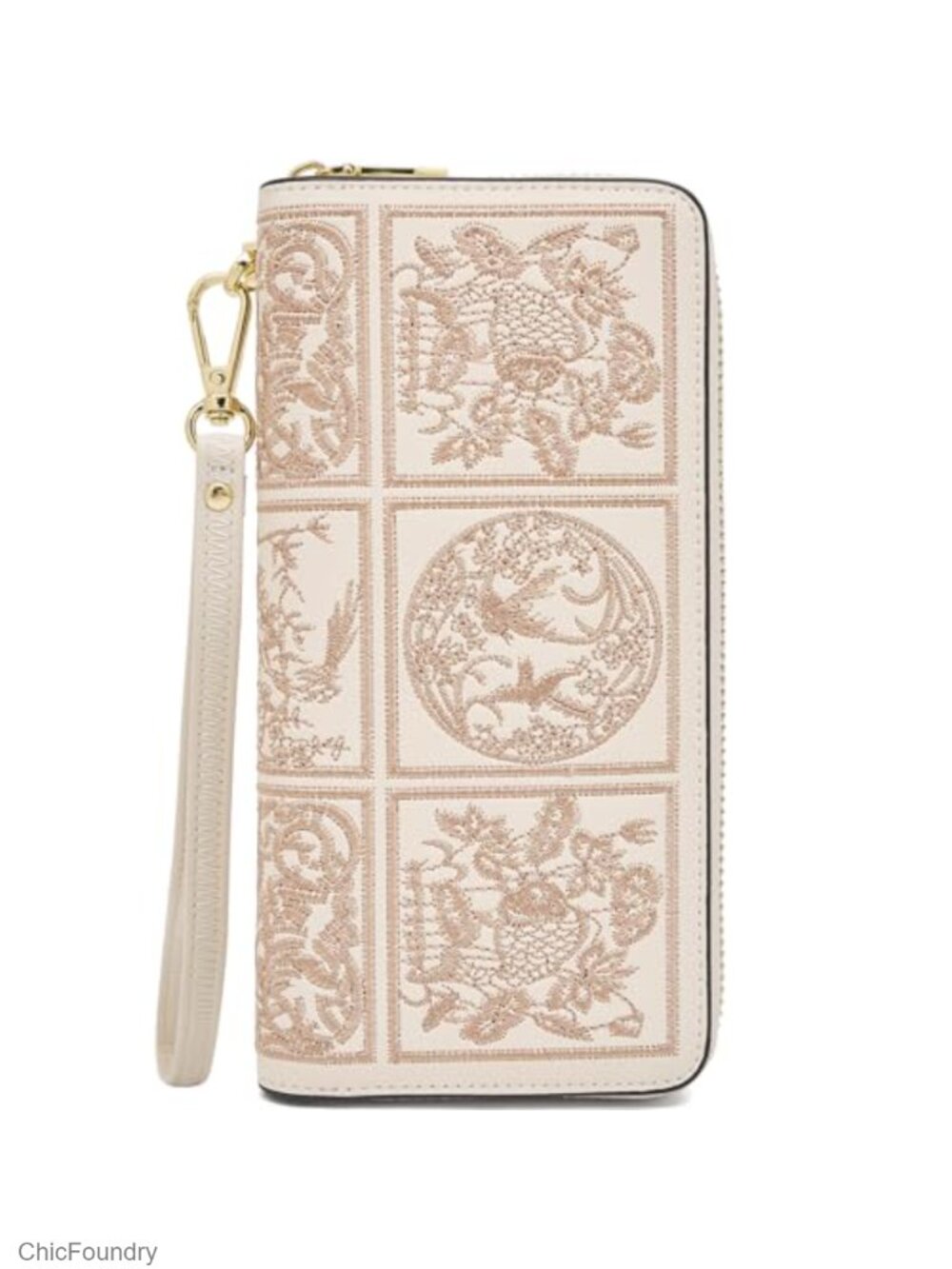 RFID Blocking Split Cowhide Leather Wristlet Wallet Clutch